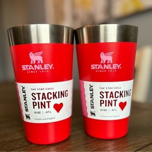 Set of 2 Stanley pint (16oz) Valentine’s Day red